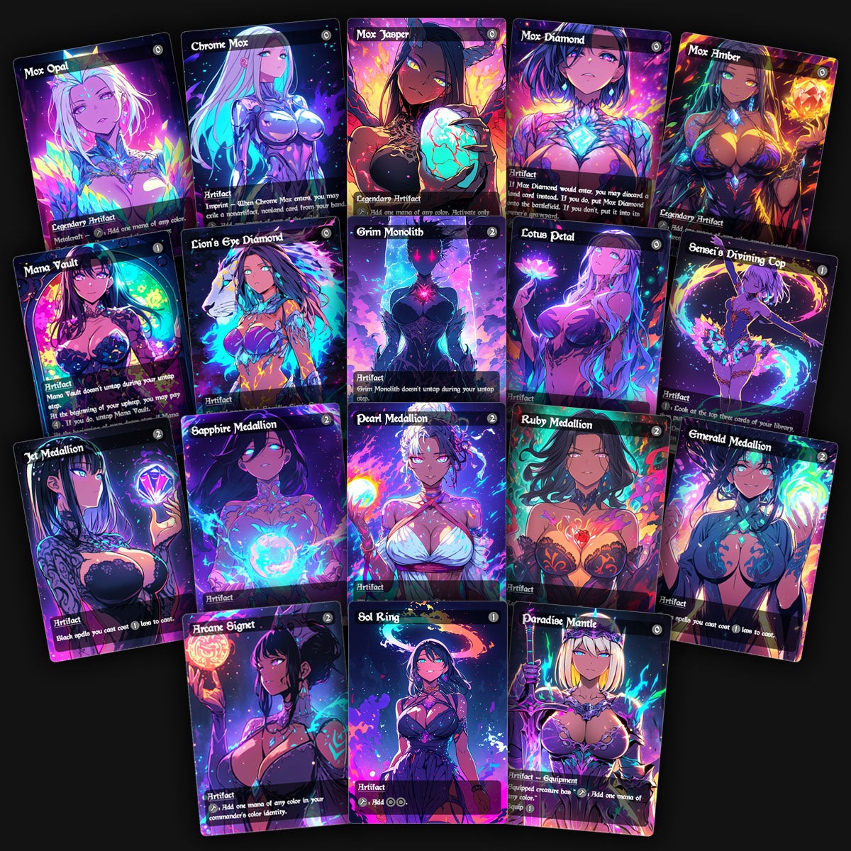 18 Waifu Mana Rocks | Premium MTG Proxy Bundle Mythic Magic Gaming 18 Waifu Mana Rocks | Premium MTG Proxy Bundle Mythic Magic Gaming
