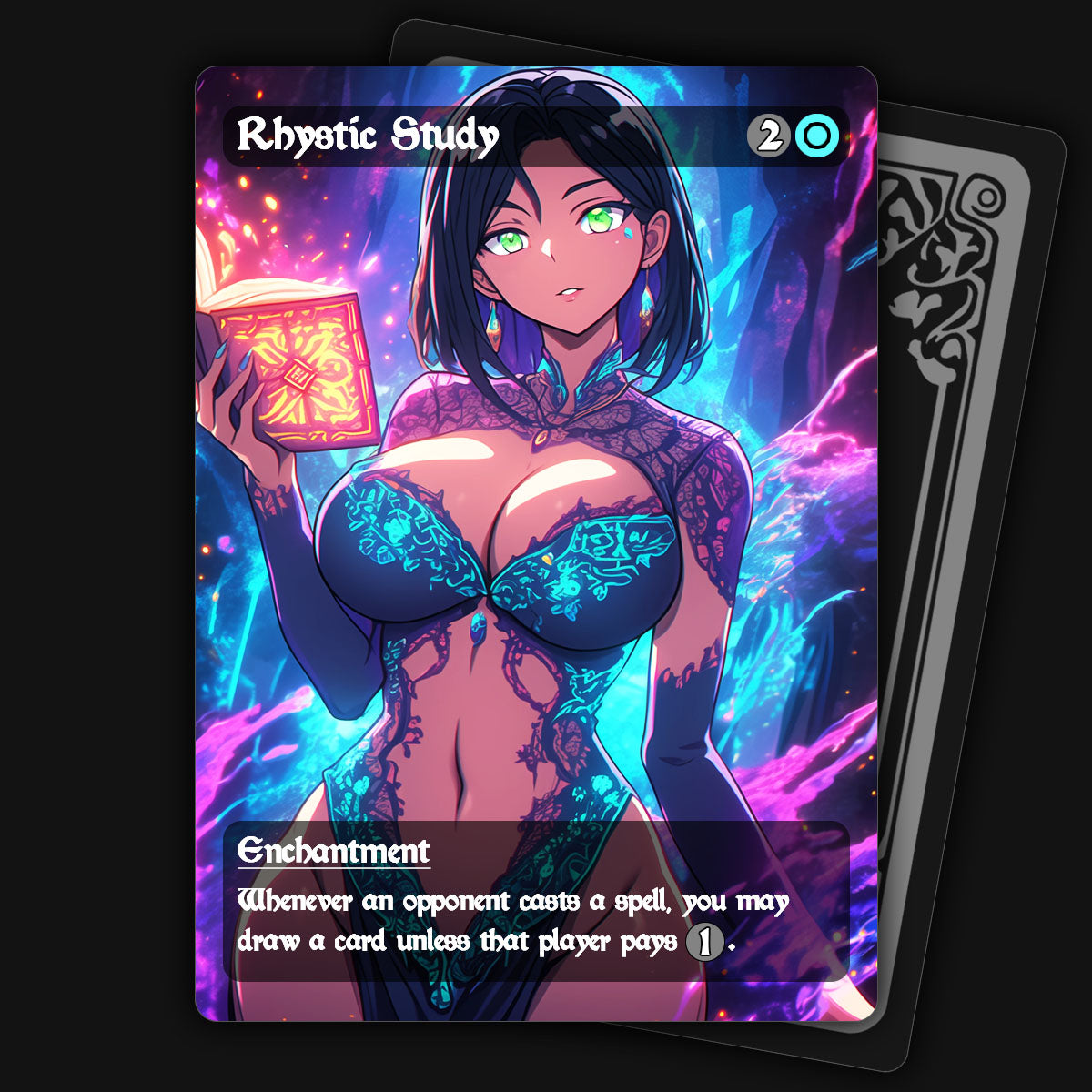 Rhystic Study | Waifu Edition | Premium MTG Proxy
