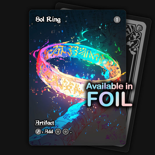 a colorful mtg proxy of Sol Ring. 