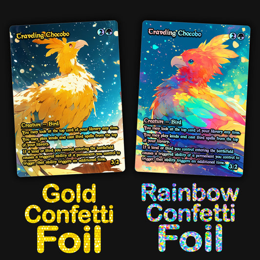 Traveling Chocobo | CONFETTI FOIL |  Premium MTG Proxy