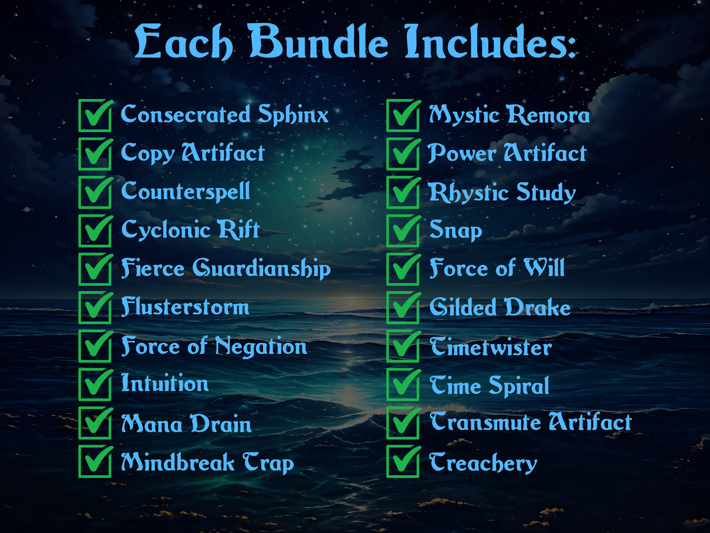 20 Blue Staples | Premium MTG Proxy Bundle