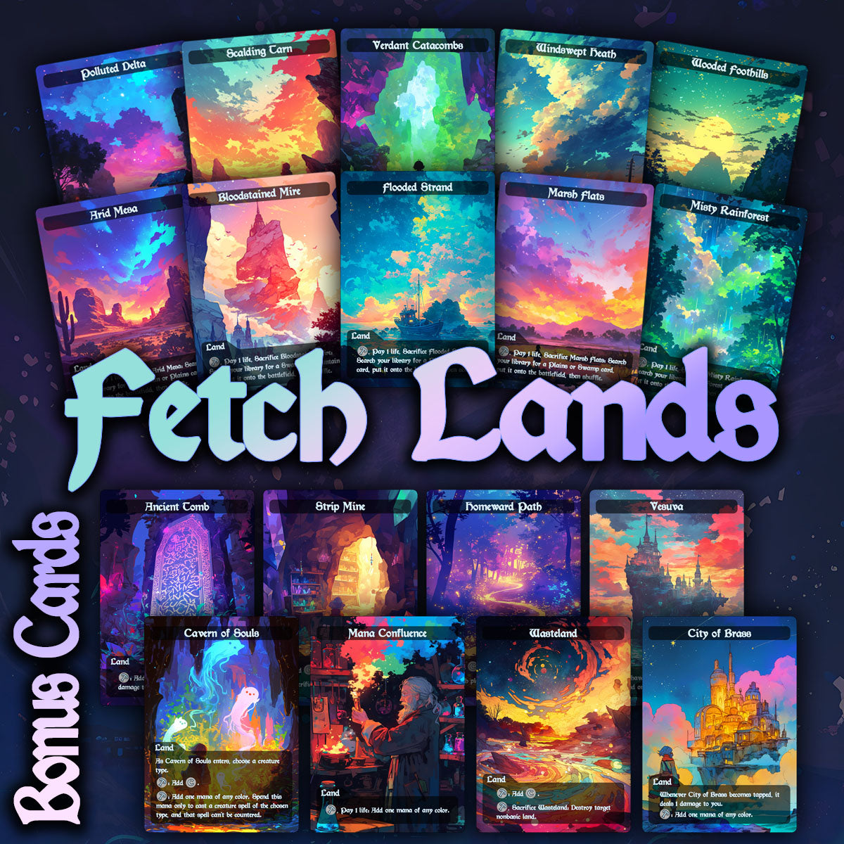 Fetch Lands | 18 Card Premium MTG Proxy Bundle