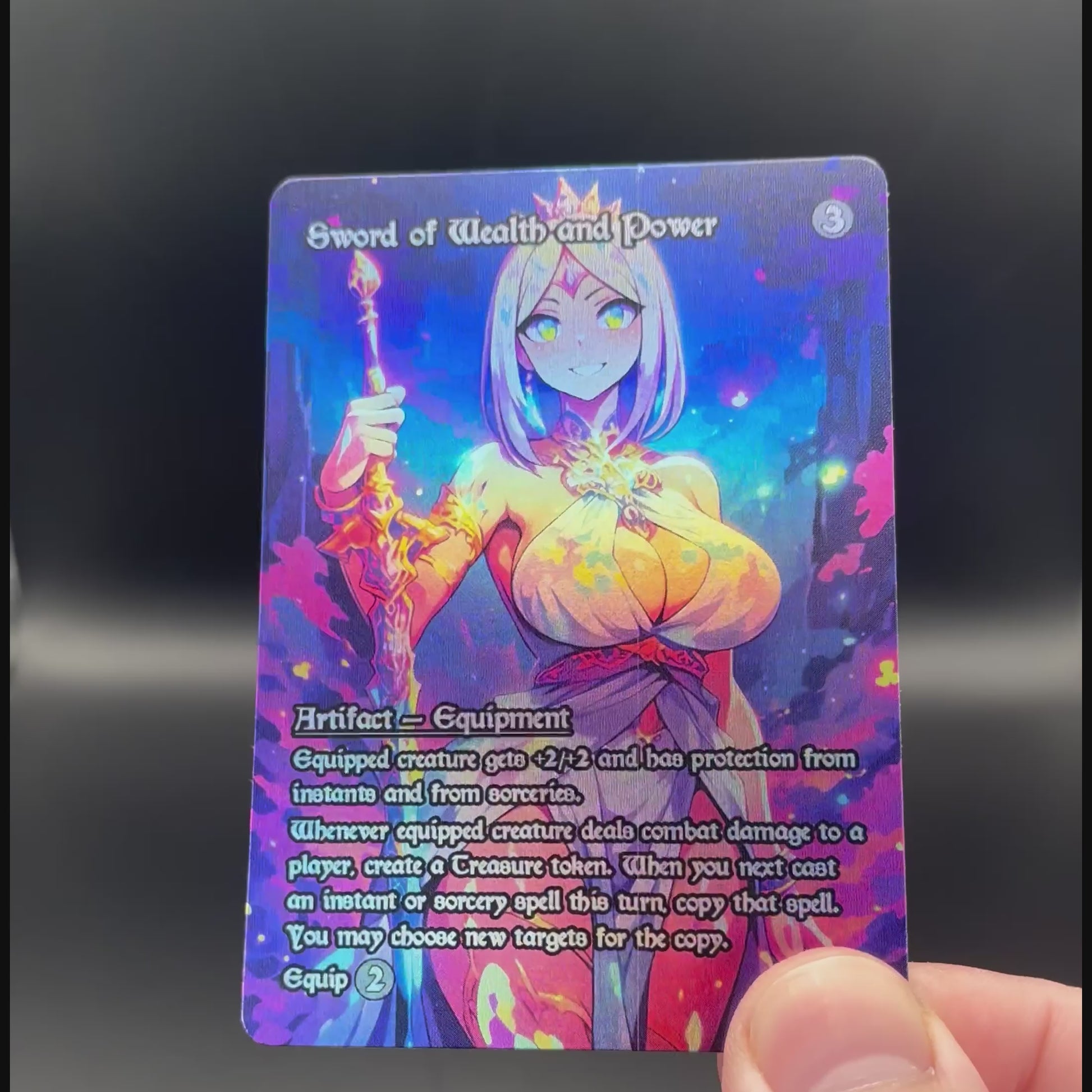 A video of 12 Colorful MTG proxy Mirran swords