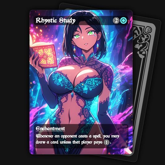 Rhystic Study | Waifu Edition | Premium MTG Proxy