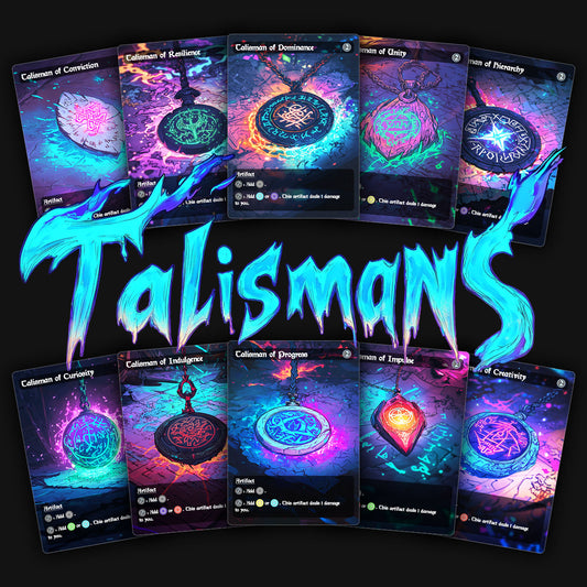 A collection of custom talisman MTG proxy card bundle.